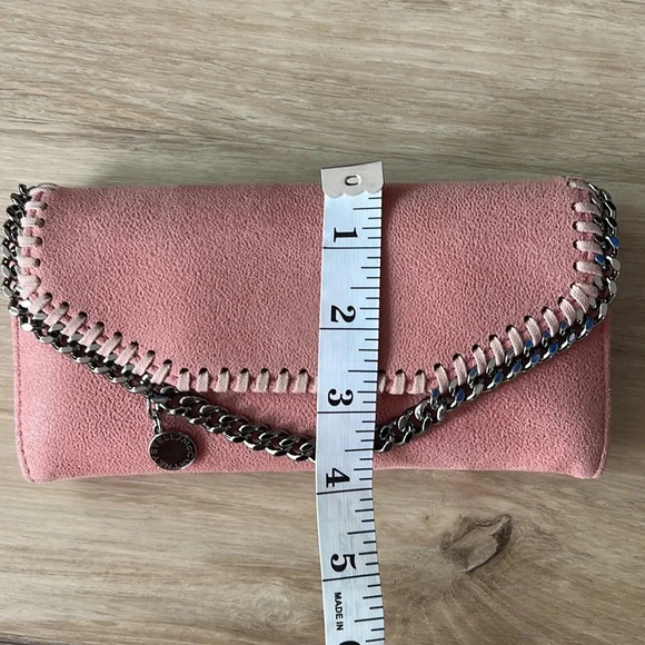Stella McCartney Mini Falabella Metallic Wallet in Pink Suede - Picture 3 of 15